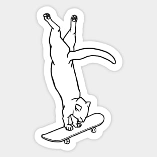 Handstand Meow Sticker